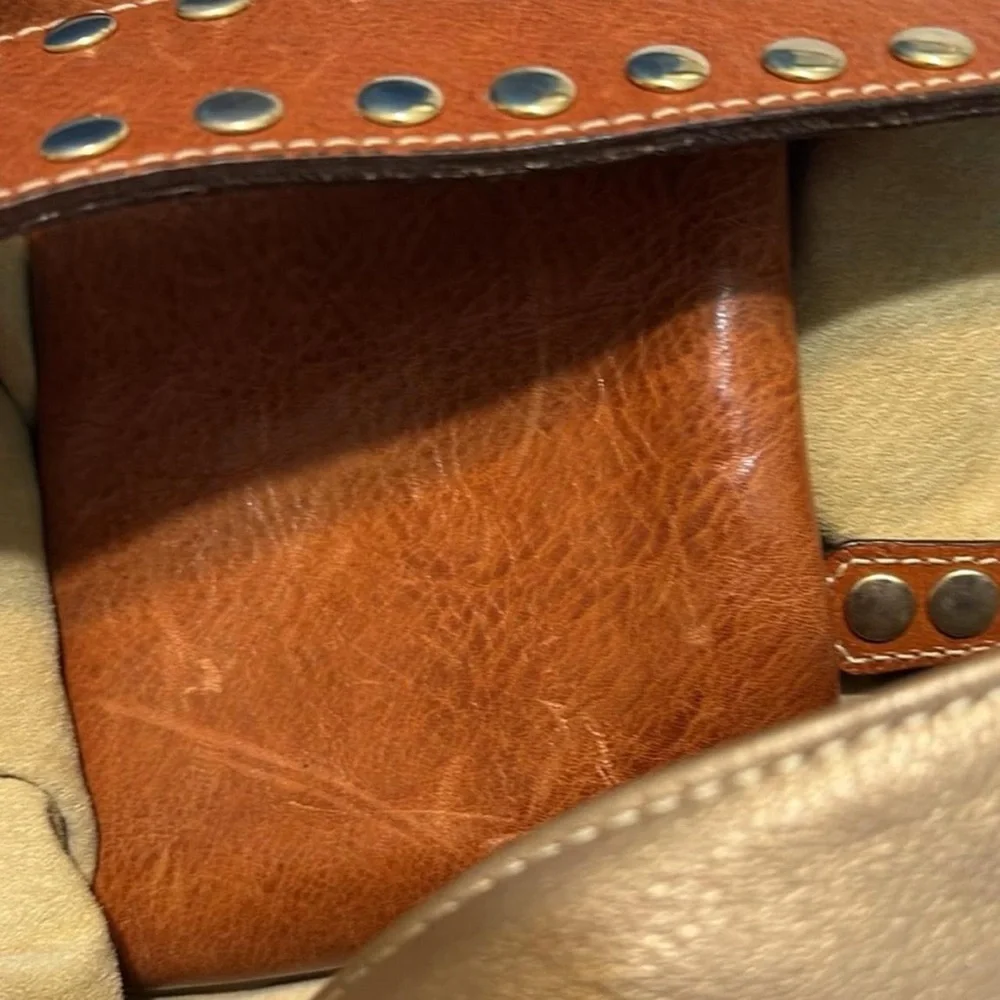 Be & D Crawford Studded Leather Hobo Bag